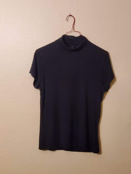 Lauren Ralph Lauren Tops - Lauren Ralph Lauren Black Short Sleeve Light Tailored Turtleneck Size Medium